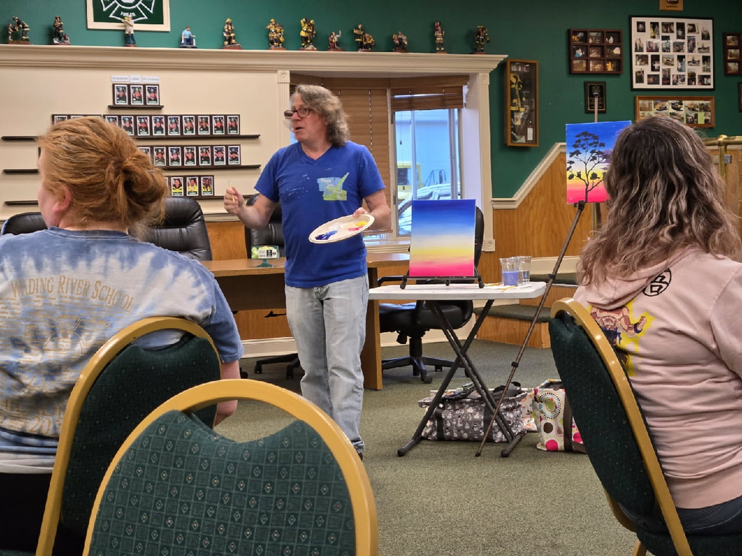 happy little brush strokes artist, educator